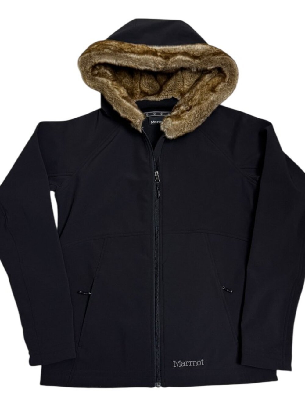 MARMOT Jacket Faux Fur Shell Waterproof Ski Casual Windbreaker Womens Large